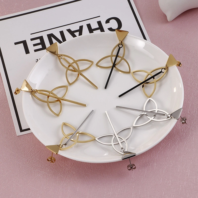 Geometric Triangle Gold-Plated Stainless Steel Earrings Stud