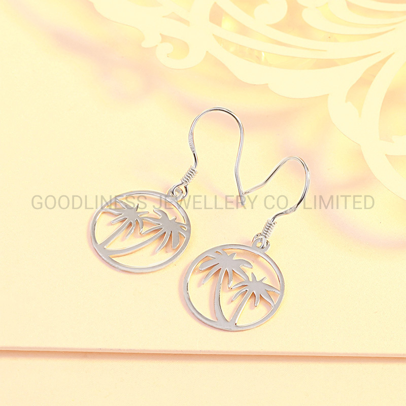 Silver Jewelry Coconut Tree Stud Earring for Girl