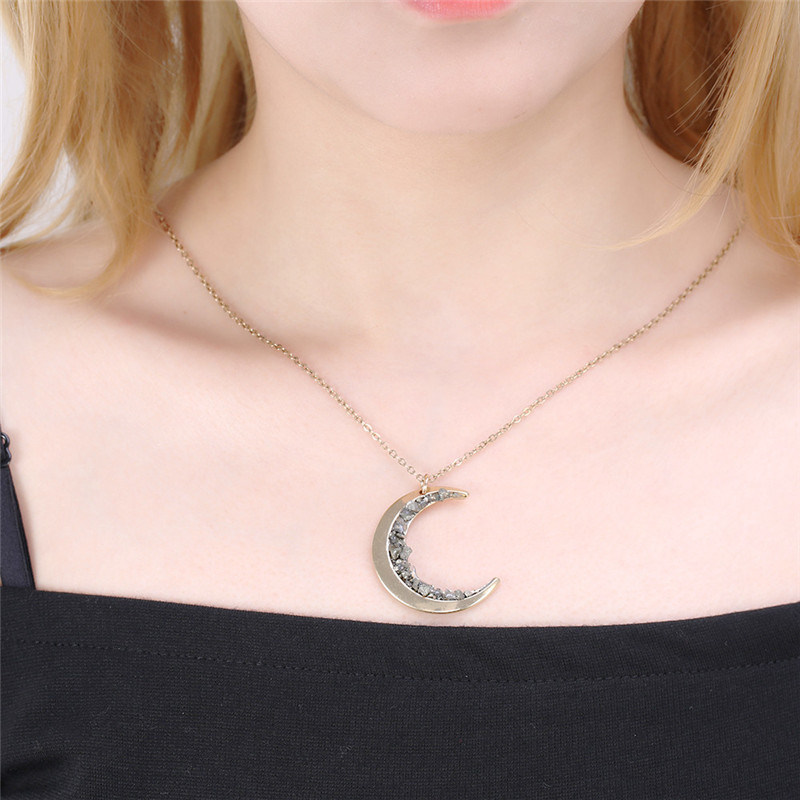 Celestial Jewelry Constellation Necklace Gold Crescent Moon Necklace for Mom Jewelry Gifts