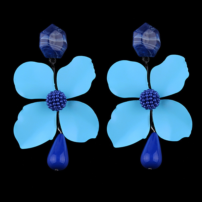 Catwalk Clothing Accessories Color Paint Flower Fashion Earrings