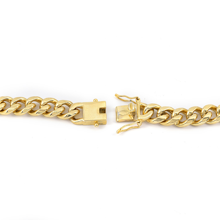 Keiyue Factory Direct Sales Copper 24K Gold Plated Men Necklace Hip Hop Jewelry Big Cuban Link Chain Men Cuban Chain