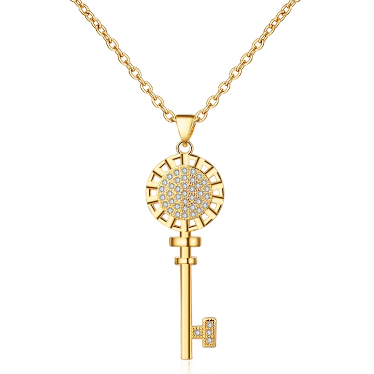 Custom Necklace Chain Gold Plated Jewellery Women Key Pendant Jewellery Necklace