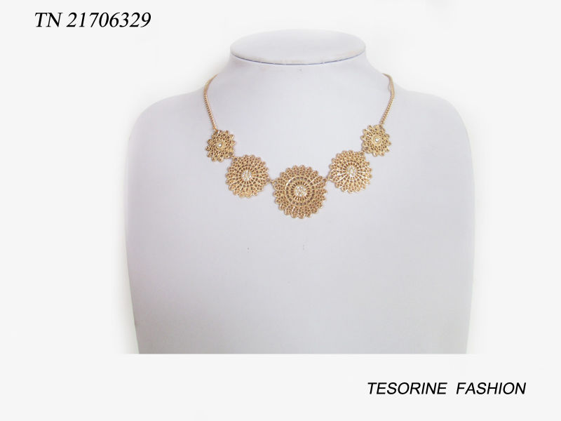 Latest Trending Fashion Design Gold Plated Necklace