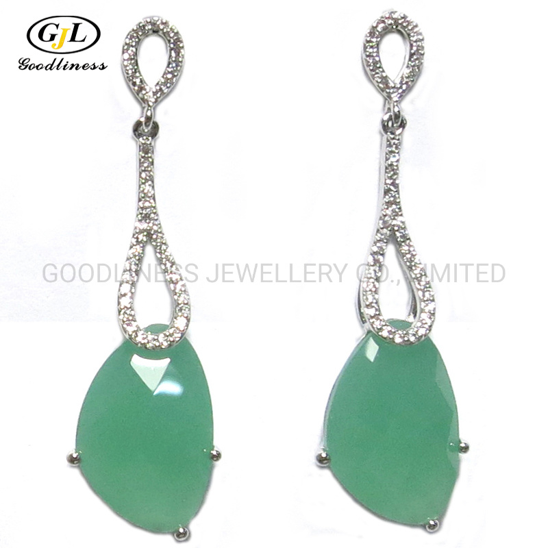 Wholesale Color CZ 925 Silver Drop Earrings for Girls