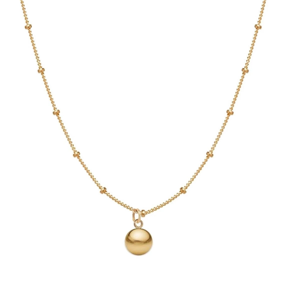 925 Sterling Silver Minimalist Necklace 18K Gold Plated Ball Satellite Chain Necklace
