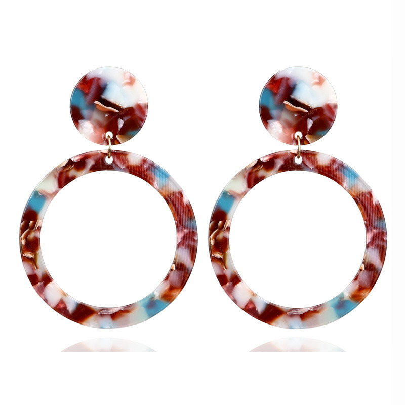 Acrylic Earrings Tortoise Shell Resin Earrings Drop Dangle Statement Earrings
