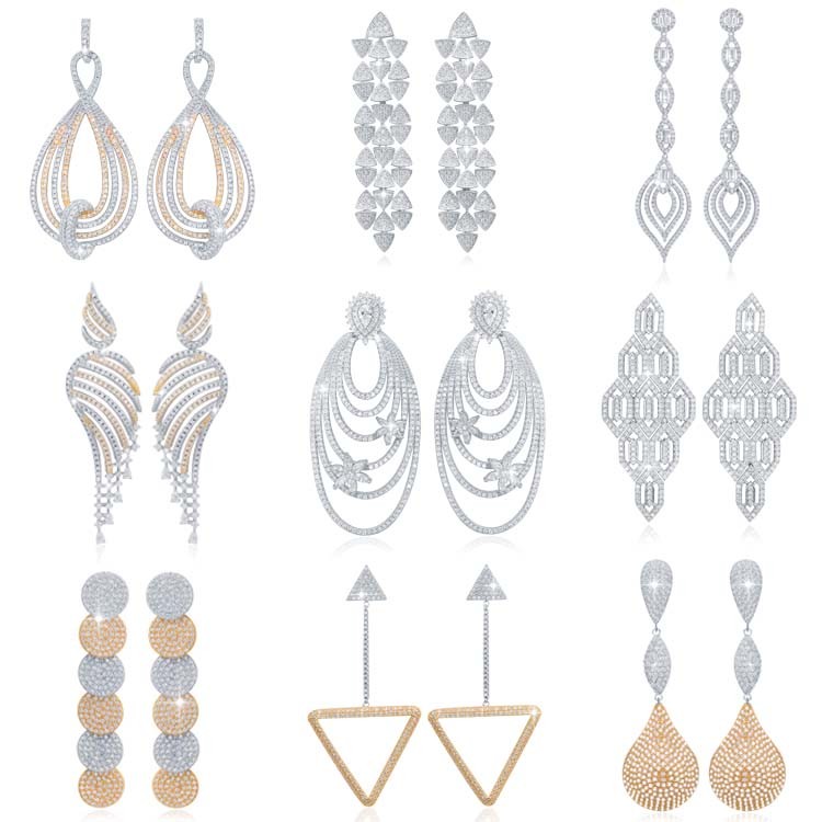 New Designs 2020 Jewelry Earrings Fancy Cubic Zirconia Drop Earrings