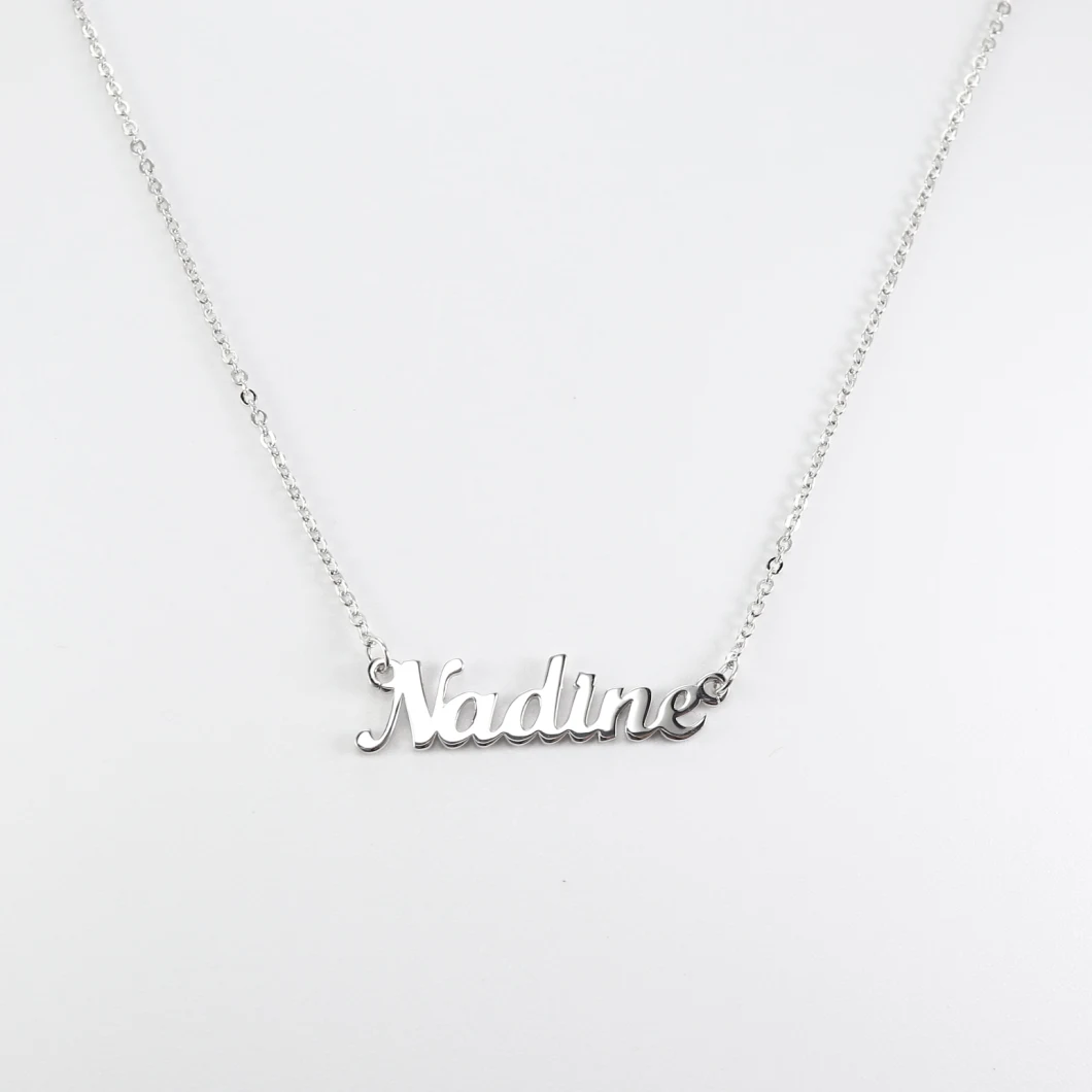 Wholesale 925 Sterling Silver Custom Charm Name Necklace Personalised Initial Letter Necklace