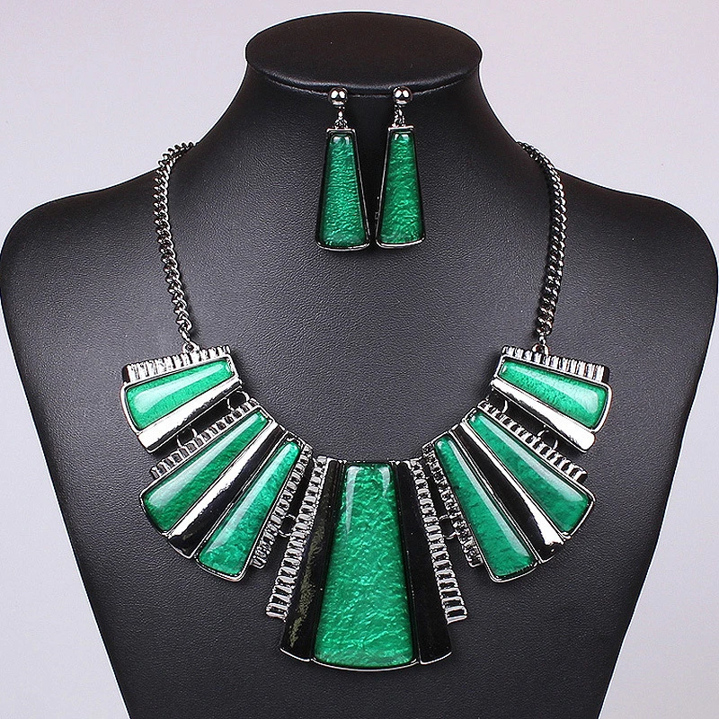 High Quality Acrylic Resin Ladies Jewelry Necklace Earring Set