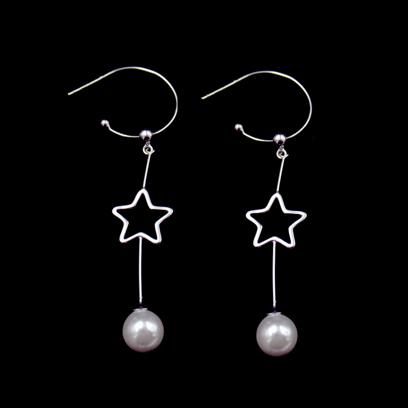 Hanging Earrings with Shell Pearl Star Elements Different Hoop Good Quanlity