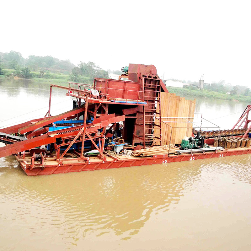 Chain Bucket Gold Dredger Used in River