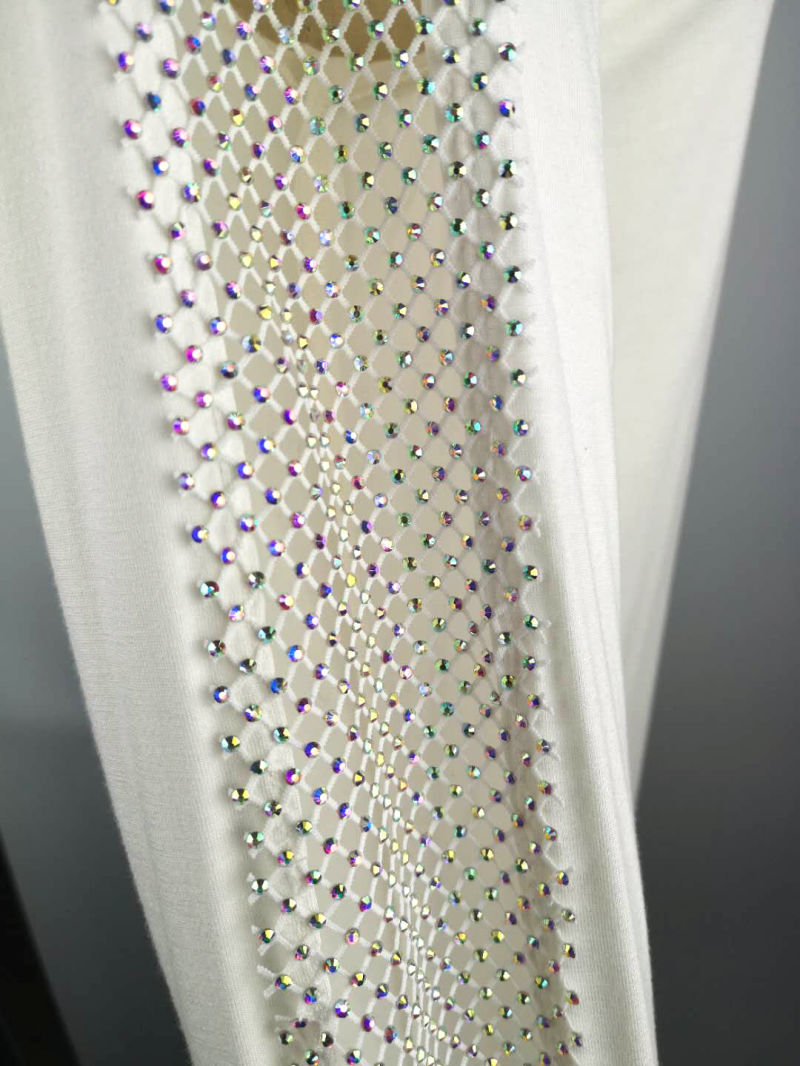 Ladies' Fashion White Bead Chain Blouse