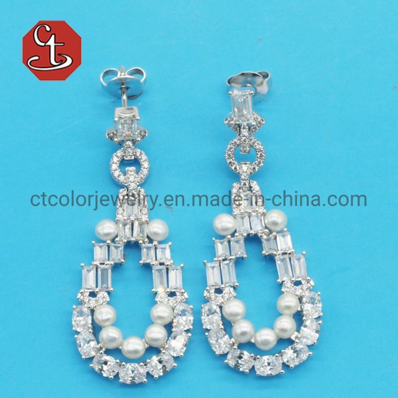 Minimalist Natural Pearls Earrings Fashion Freshwater Pear Silver Earring