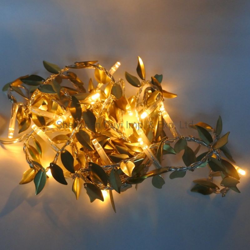 Xmas Decoration Light LED Golden Leave String Light
