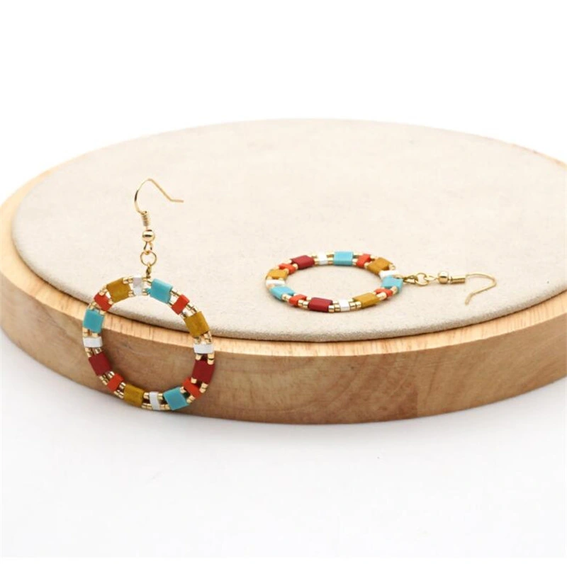 Bohemian Beach Tila Beads Earrings Colorful Long Beaded Girls Stick Earrings Jewelry