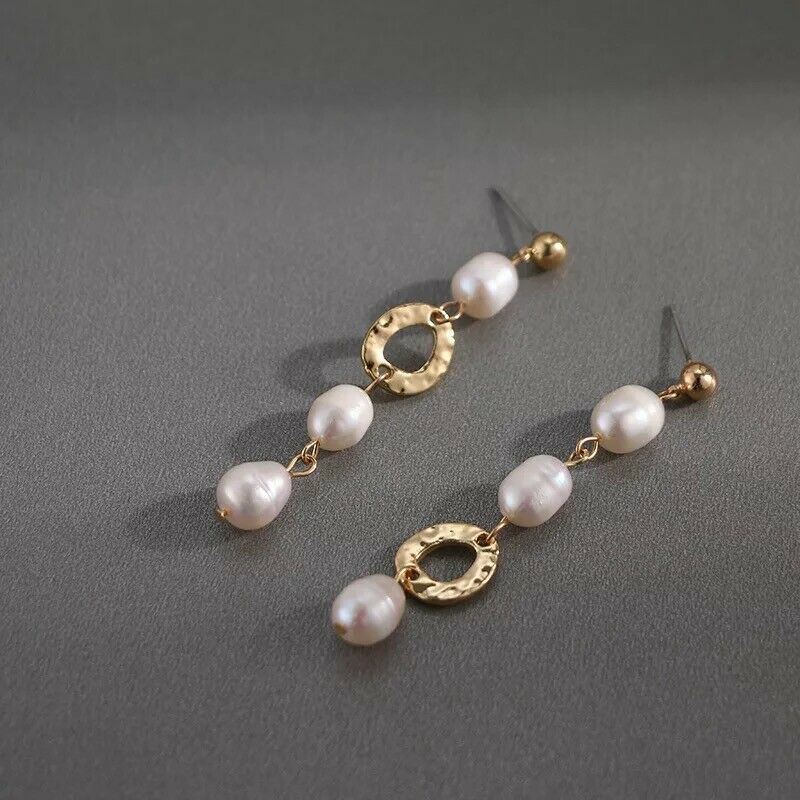 Women Jewelry Fashion Baroque Freshwater Pearl Asymmetric Earring