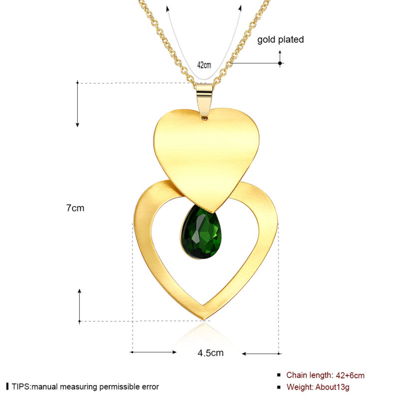 Heart Shape Pendant Necklace Women Gold Necklace