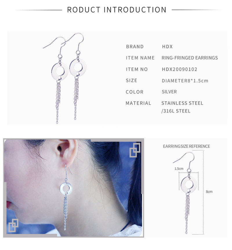 Long European and American Earrings Earrings Hook Woman Ring Tassel Earrings