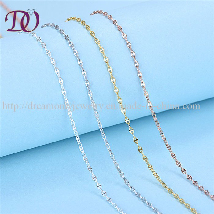 100% Solid Pure 925 Sterling Silver Necklace Chain Girls New Design