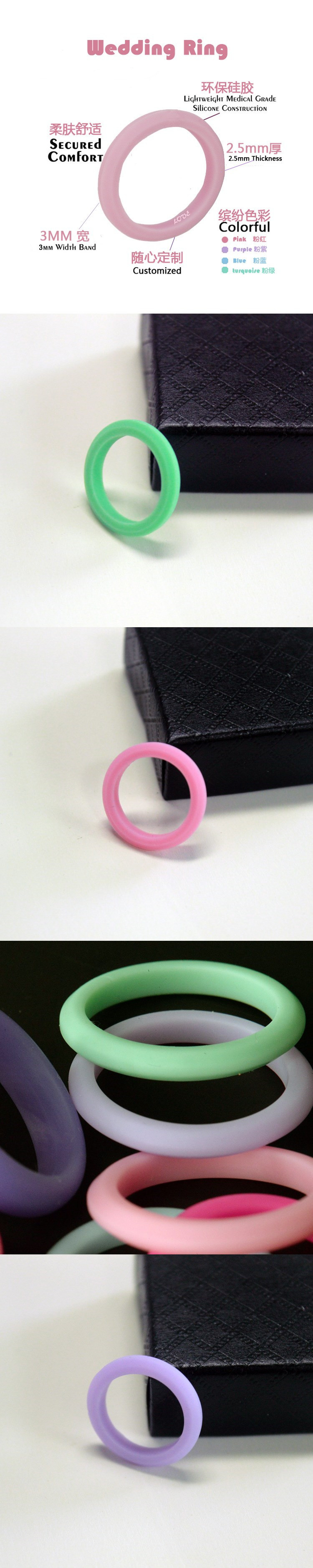 Wholesale Promotion Gift Custom Women Silicone Wedding Finger Ring