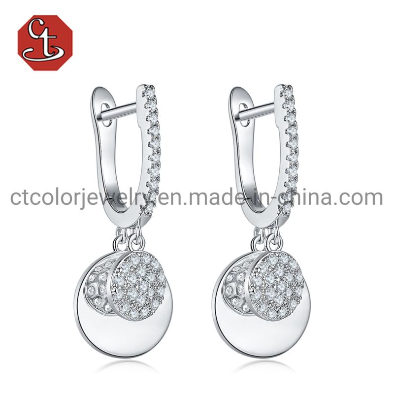 Fashion Crystal Clip Earring Non-Pierced Ear Cuff Dazzling Clear CZ Silver Earring Diamonds Jewelry