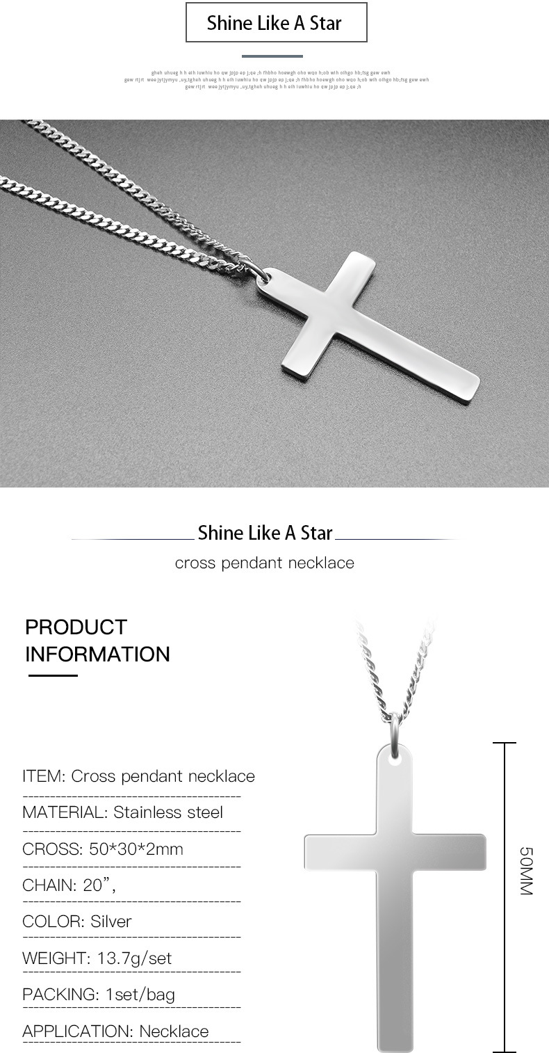 Wholesale Necklace Stainless Steel Jewelry Cross Chain