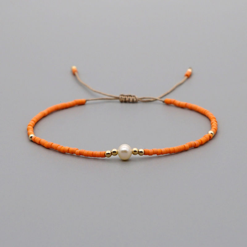 Myuki Beads Hand-Woven Natural Freshwater Pearls Bracelet for Man and Women