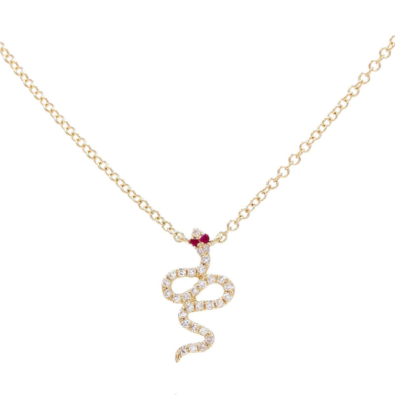 925 Sterling Silver Fashion Pendant Necklace 18K Gold Plated Snake Necklace