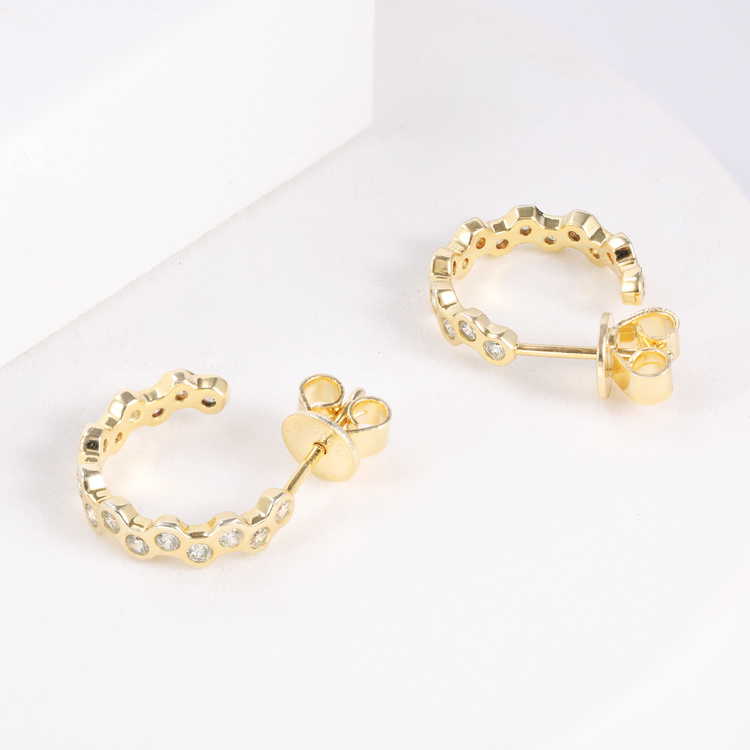 Fashion Earrings C Hoop Party Yellow Gold Earrings for Women