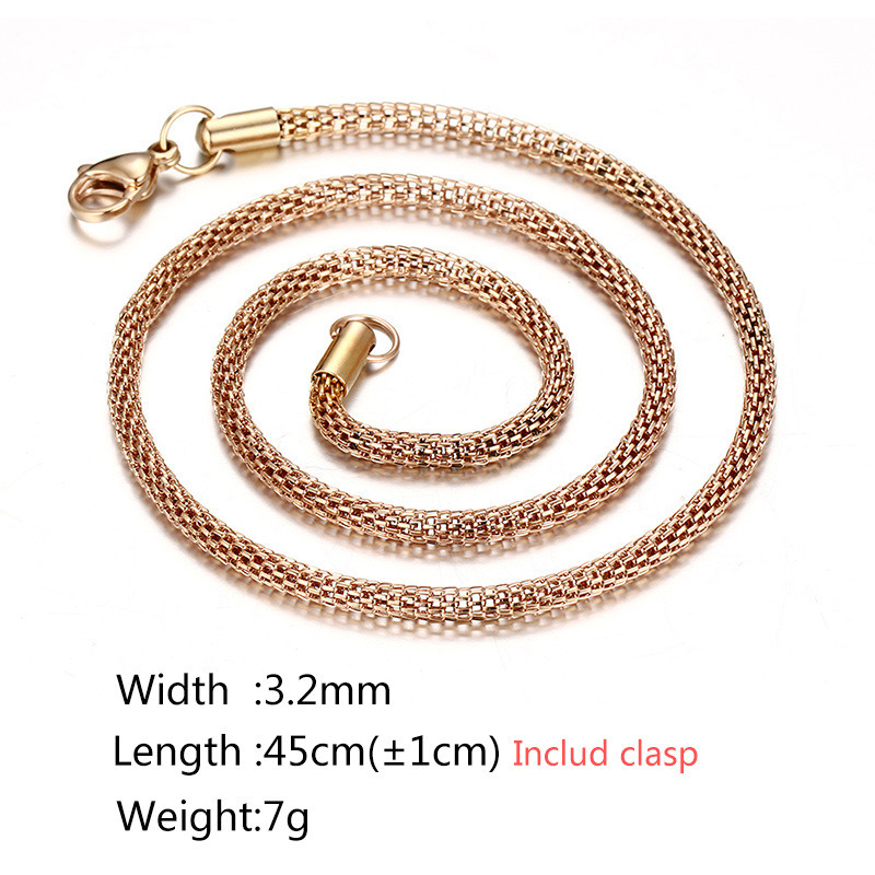 Fashion Jewelry Rose Gold Chain, Copper Alloy Material Necklace