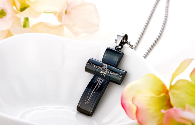 Hdx Steel Catholic Religious Cross Necklace Pendant