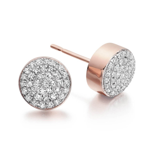 Micro Pave Setting 925 Silver Stud Earrings with AAA CZ