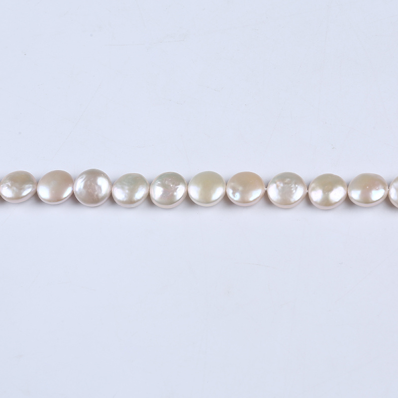12-13mm Aaaa Quality Coin Shape Freshwater Pearl Strand