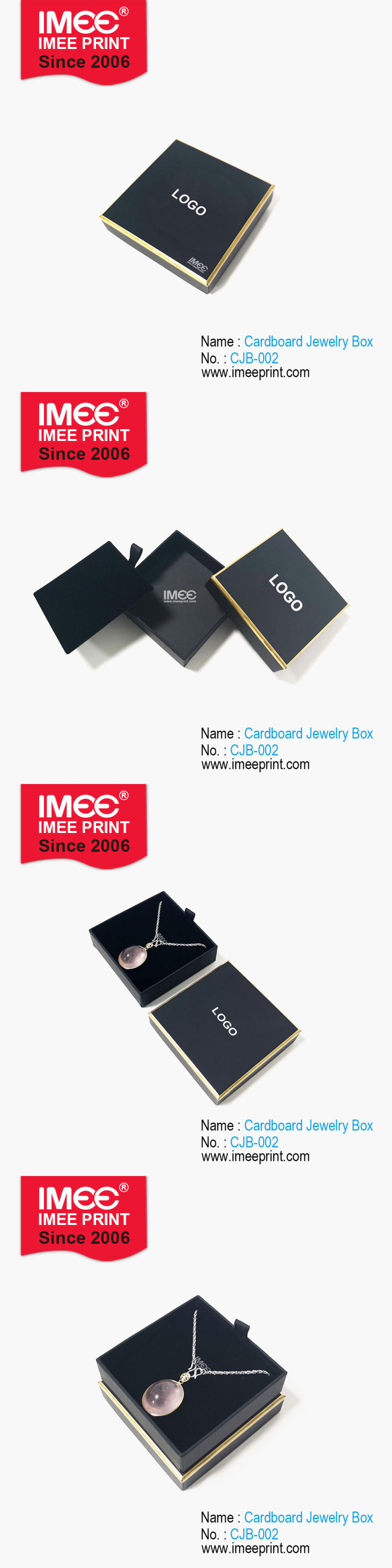 Imee Custom Gold Golden Diamond Jewel Ring Earrings Necklace Brooch Jewelry Jewellery Packing Packaging Package Storage Cardboard Mini Box