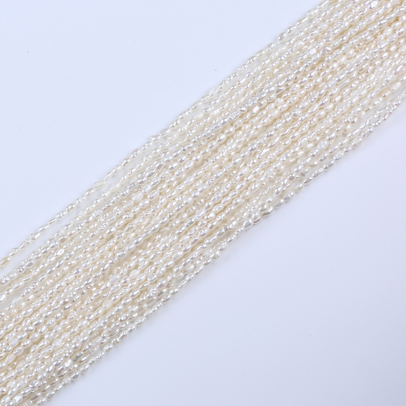 1.5-2mm Rice Shape Freshwater Loose Pearl Strand