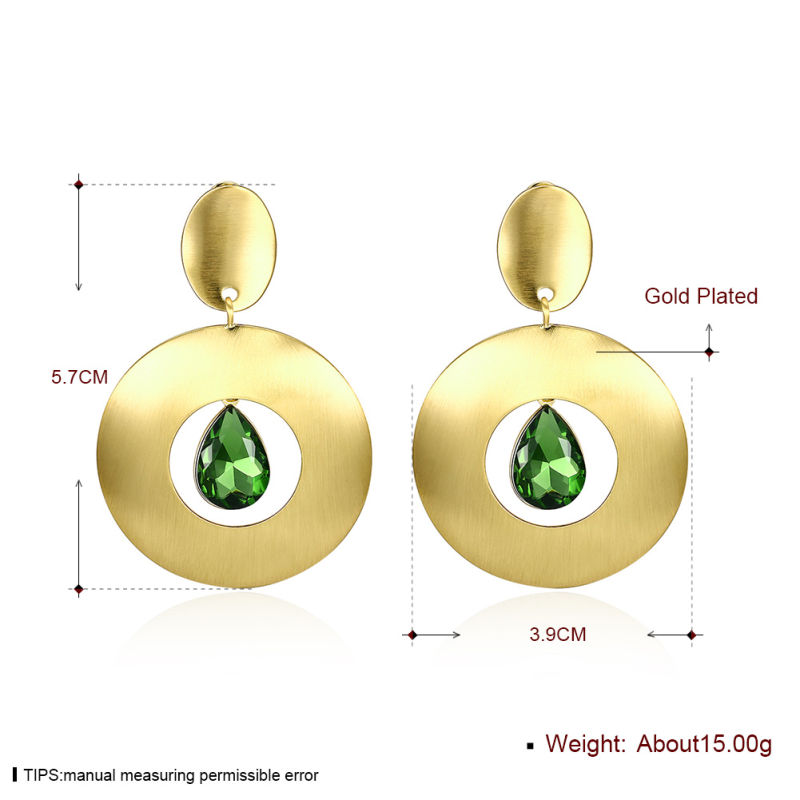 2017 K Gold Earrings Zircon Gold Plated New Design for Women