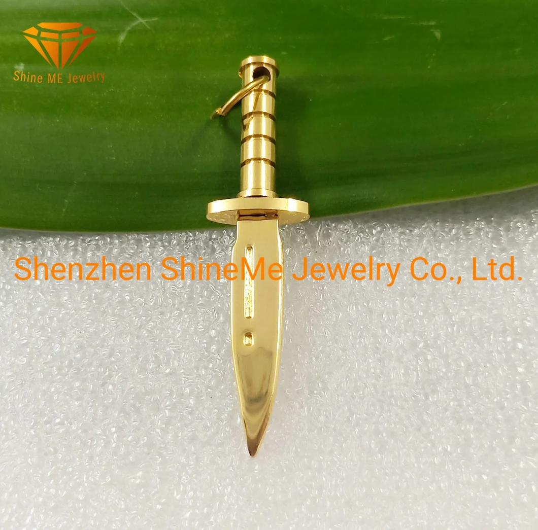Body Jewelry Silver Jewelry Latest Arrow Shape Hip Hop Silver Cubic Zirconia Stainless Steel Pendant Spt7225
