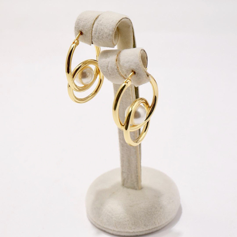925 Sterling Silver Circel Earrings Drop Jewelry Pearl Earrings