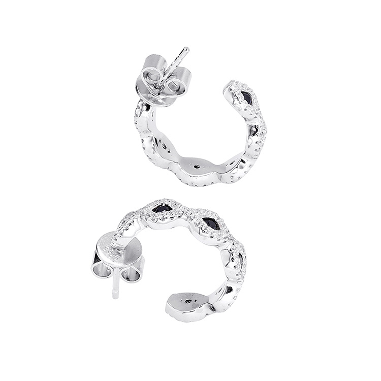 Circle Shape Earrings Fashion Spot 925 Sterling Silver Earrings