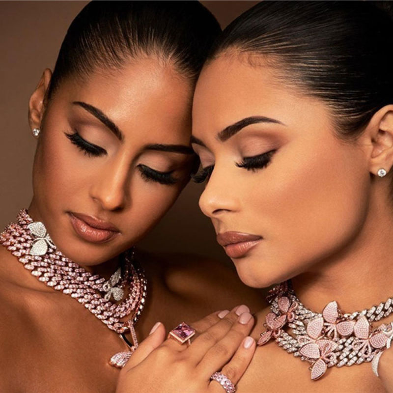 2020 Trendy Cuban Chain Link Women Hip Hop Jewelry Butterfly Necklace