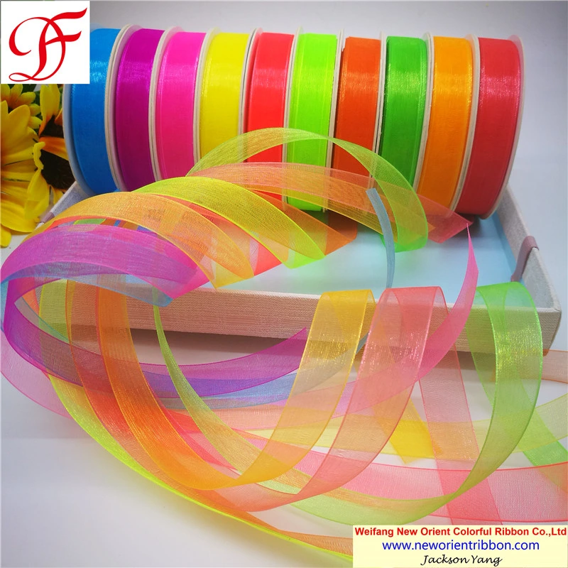 Export Nylon Sheer Ribbon for Wedding/Accessories/Wrapping/Gift/Bows/Packing/Christmas Decoration