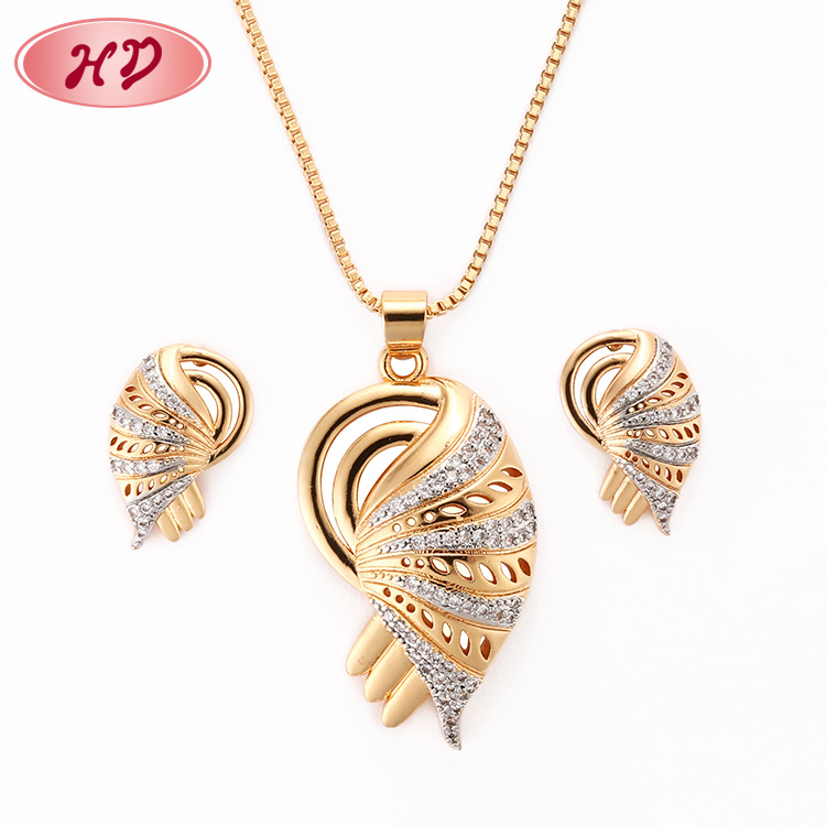 Chain Cubic Zirconia Brass 18 K Gold Plated Fashion Jewelry Sets with CZ Crystal