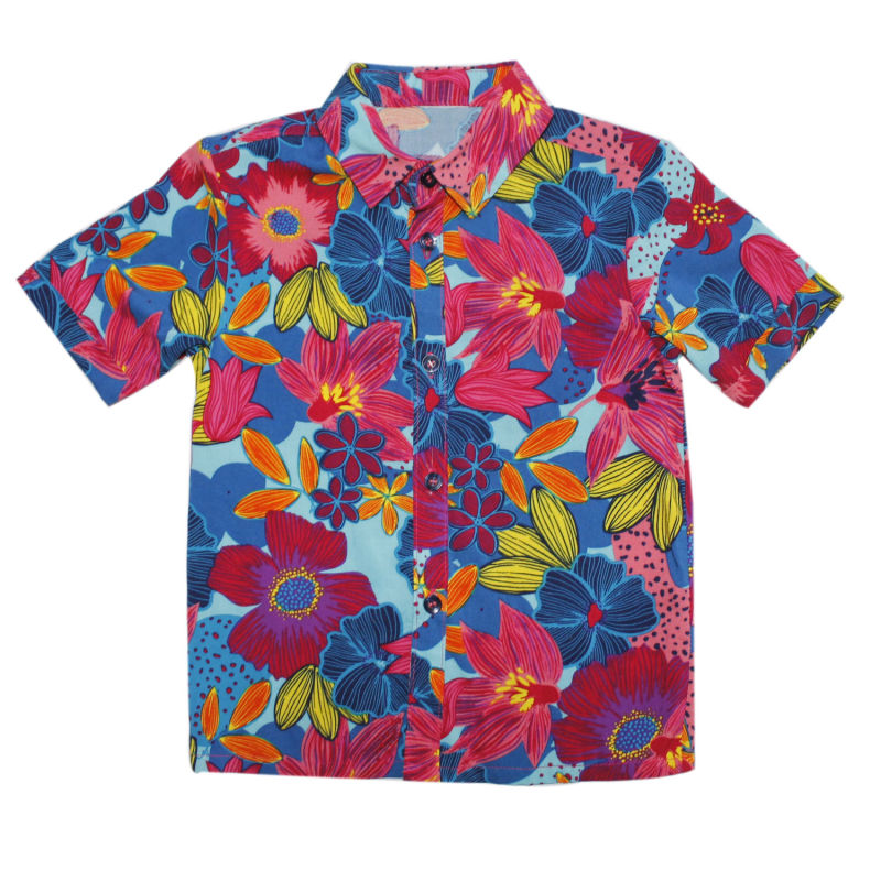 Younger Boys Short Sleeve Beach Fashion Printed Shirt