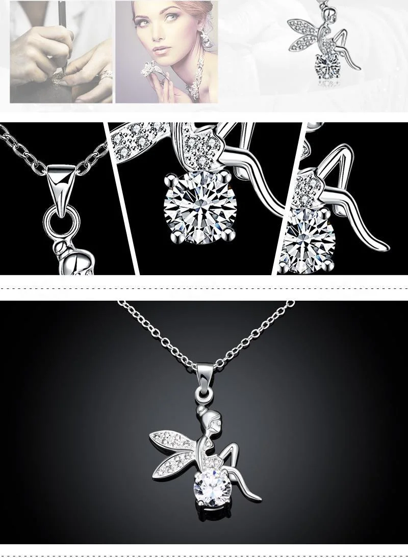 Fashion Butterfly Girl Set Zircon Anti-Allergy Joker Necklace Simple Joker Party Dress Accessories Necklace