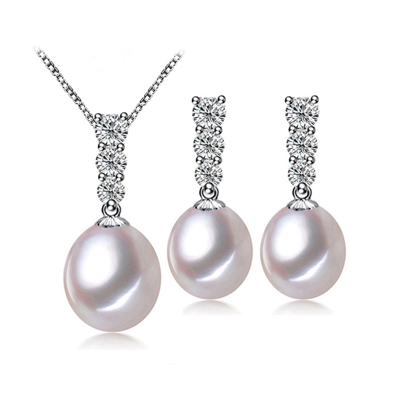 Fresh Water Pearl Set 925 Sterling Silver Jewelry