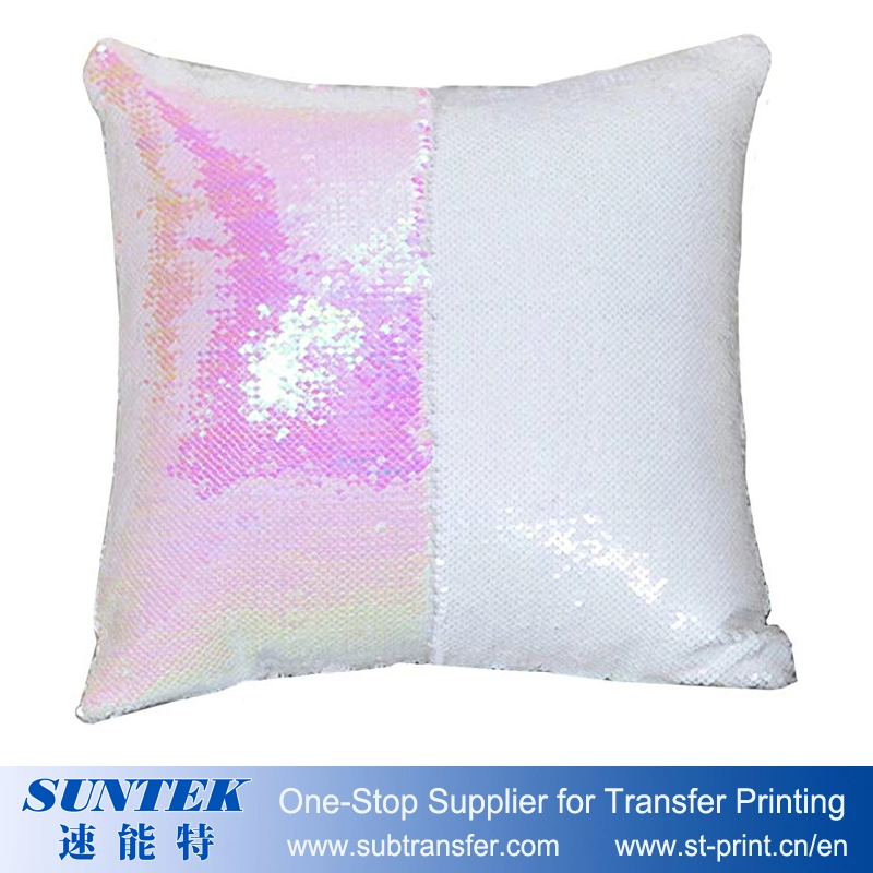 Sublimation Mermaid Sequin Flip Pillowcase-Pearl White