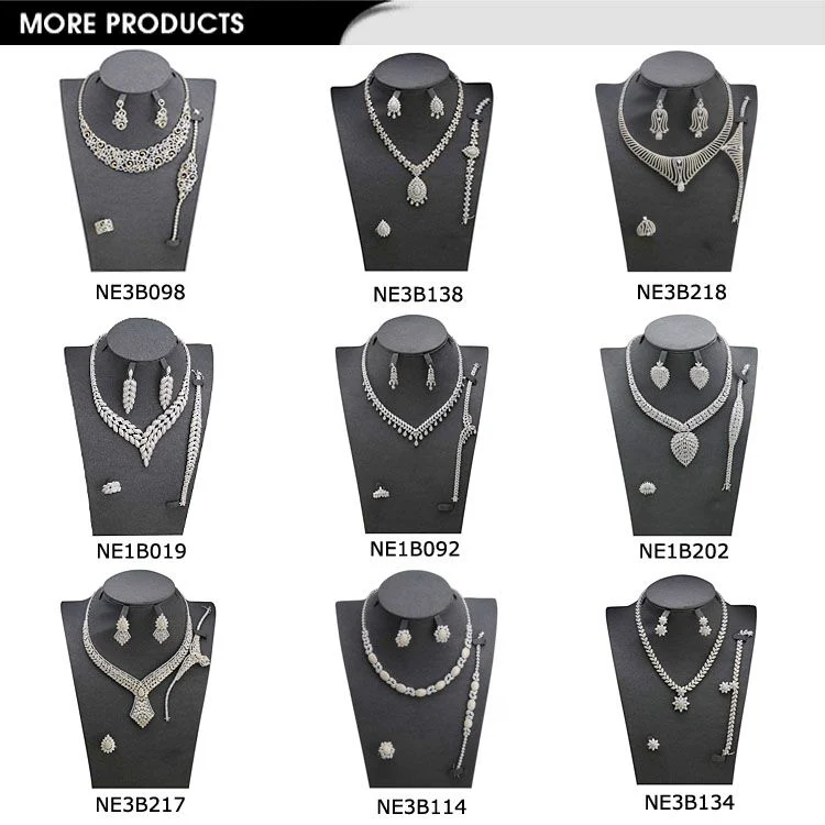 B16657 Factory Sale Artificial Jewellery AAA+ Cubic Zircon Trendy Style Jewelry Set
