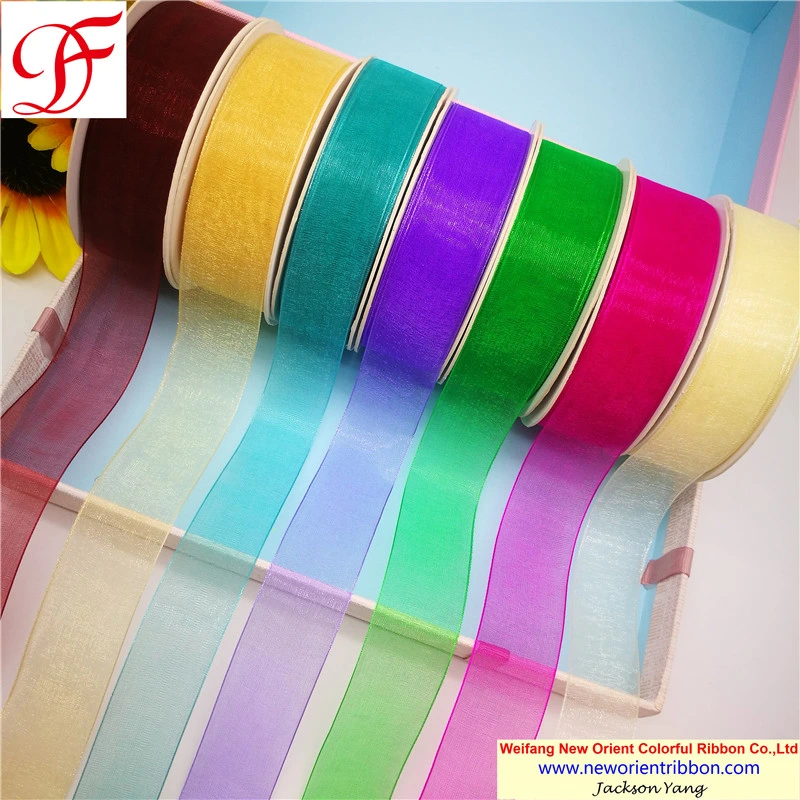 Export Nylon Sheer Organza Ribbon for Wedding/Accessories/Wrapping/Gift/Bows/Packing/Party Decoration