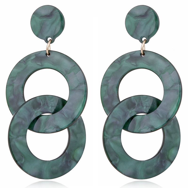Mottled Acrylic Earrings Resin Drop Dangle Earring Hoop Statement Earrings Polygonal Bohemian Fashion Jewelry Earrings for Women Girls