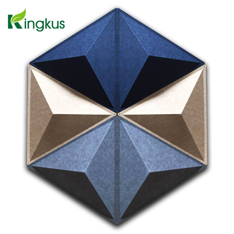 Kuscone 3D Triangle Shape Foam Pet Acoustic Wall Panel